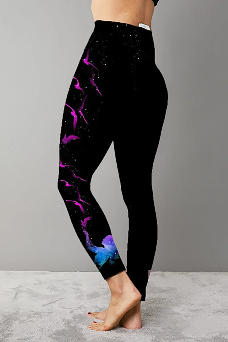 Autumn Winter 3D Tie-dye Pattern Printed Women's Yoga Pants Outdoor Gym Fitness Running Quick Dry Breathable Sports Pant Clothes