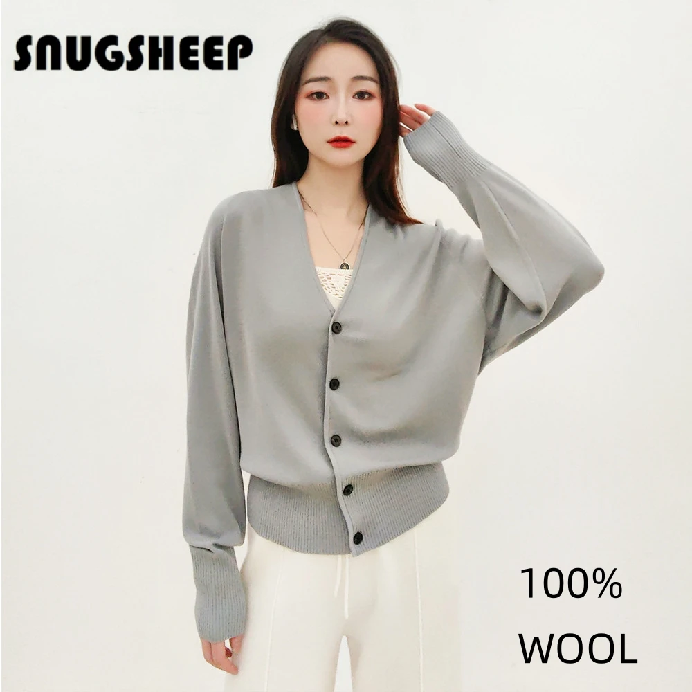 

merino 100 wool fashion women spring knit sweater coat woman cardigan knitted vintage cute long sleeve jacket clothing white new