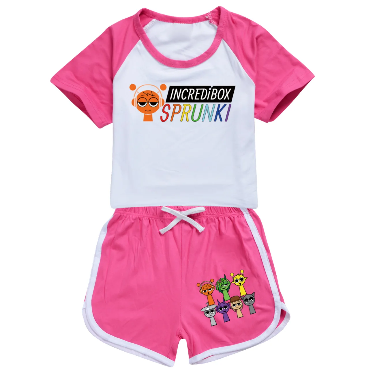 Hot Sprunki Cartoon Girls Clothes Summer Clothing Set Kids Boys Sports Suit T Shirt + Pants Baby Kids Outfits Pajamas Best Gift