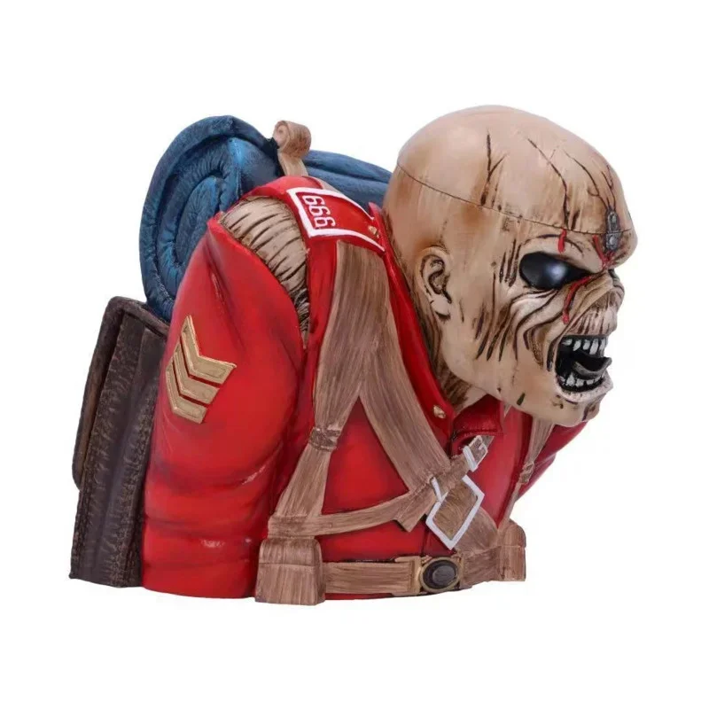 Irons Maidens Band Skull Bust Ornaments Resin Crafts Figurines Creative Halloween Rock Legend Sculptures For Desk Decor