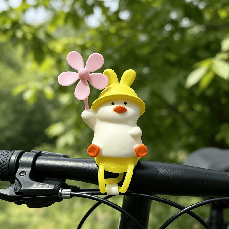 Adorable accessoire de vélo électrique en forme de canard jaune - Décoration de vélo à pédale faite à la main, décor de cycle mignon