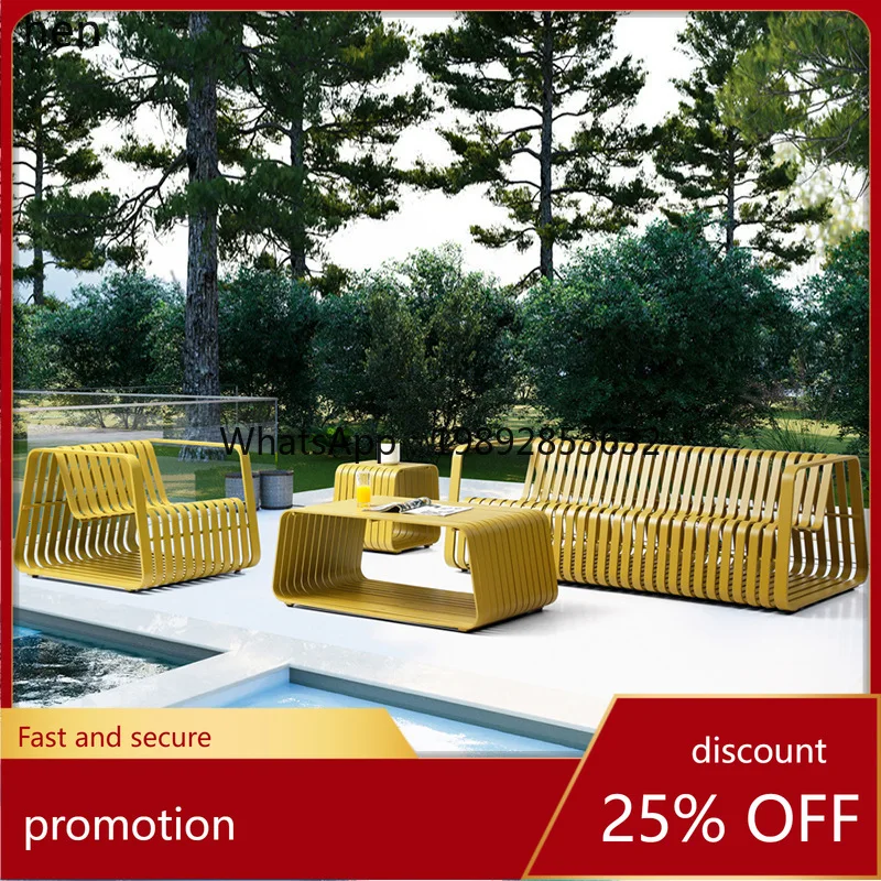 YFY  Outdoor Sofa and Coffee Table Set Aluminum Alloy Table and Chairs for Hotel Garden Outdoor