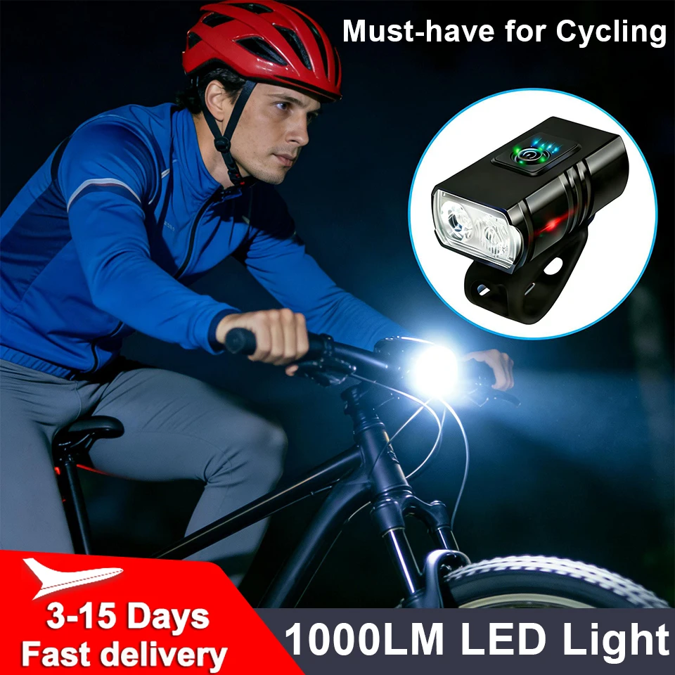 

T6 LED Bicycle Front Lamp Type-C Rechargeable Headlight Waterproof Flashlight for MTB Outdoor Night Cycling Bike Accessories