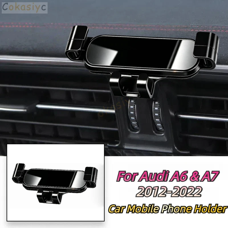 Auto-Handyhalterung für Audi A6 A7 C8 4A2 4A5 4GH 4GJ 2012-2022 Schwerkraft-Navigationshalterung Lüftungsclip-Halterung Auto-Zubehör