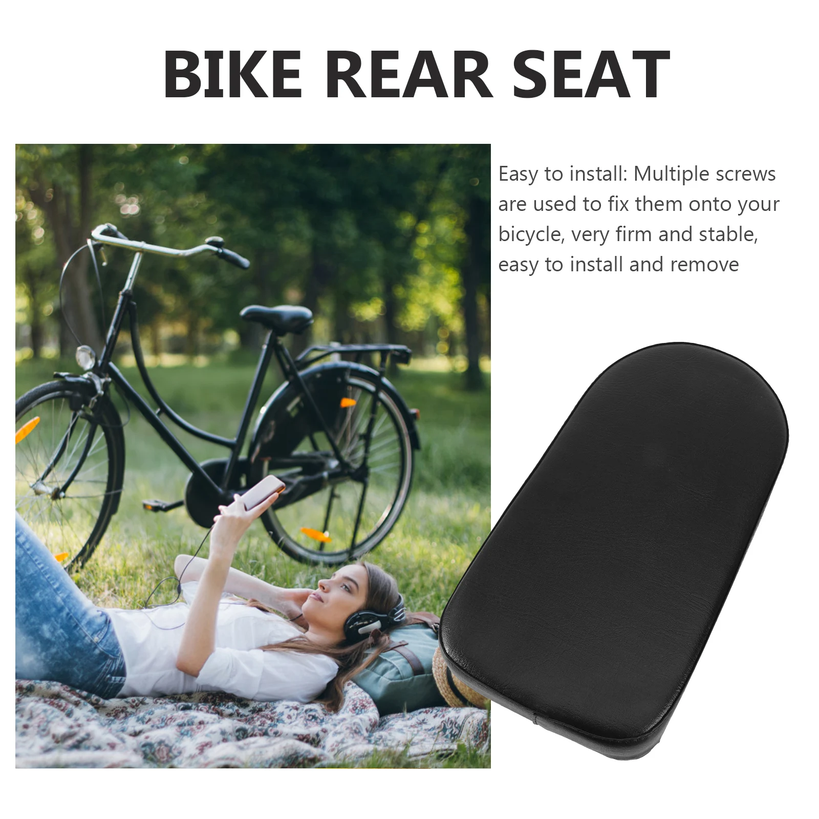

Rear Baby Bike Child Brown Back Cushion Rack Bicycle Non Slip Thick Sponge Easy Install Suitable