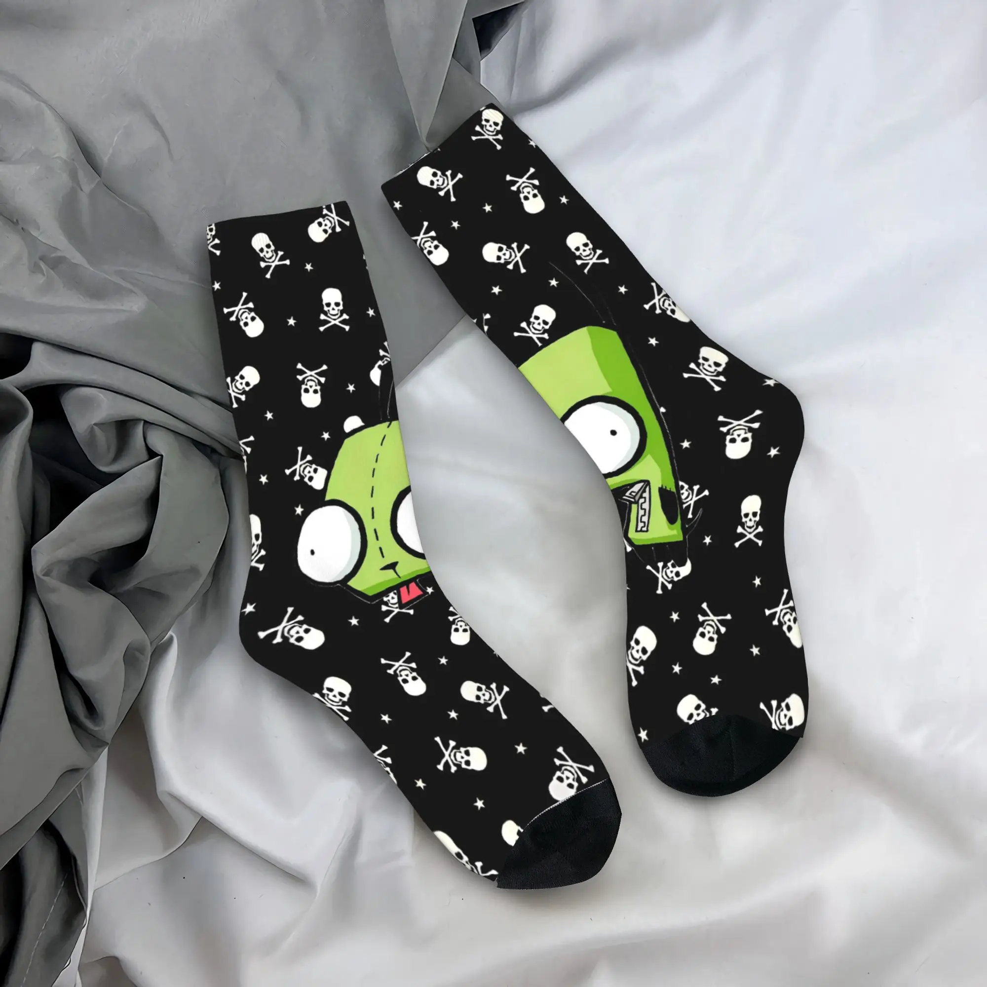 

Забавные носки Invaders Zims Kawaii, модные мужские чулки, удобные спортивные носки на открытом воздухе, осенние нескользящие носки с рисунком