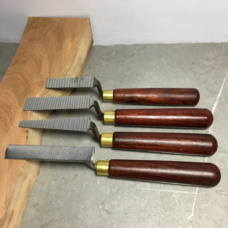 White Steel Flat Bottomed File Wooden Groove Polishing Special High Foot File Knife Set Woodworking Handmade Fine Polishing File
