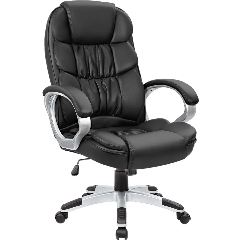 

Office Chair High Back Computer Desk Chair, PU Leather Adjustable Height Modern Executive Swivel Task Chair with Padded Armrest