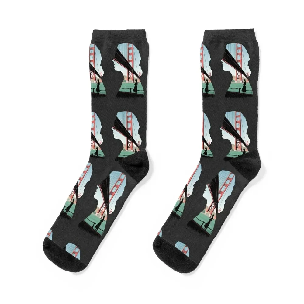 

Vertigo Silhouette Collage Illustration by Burro Socks custom sports sports and leisure FASHION Socks For Women Men's