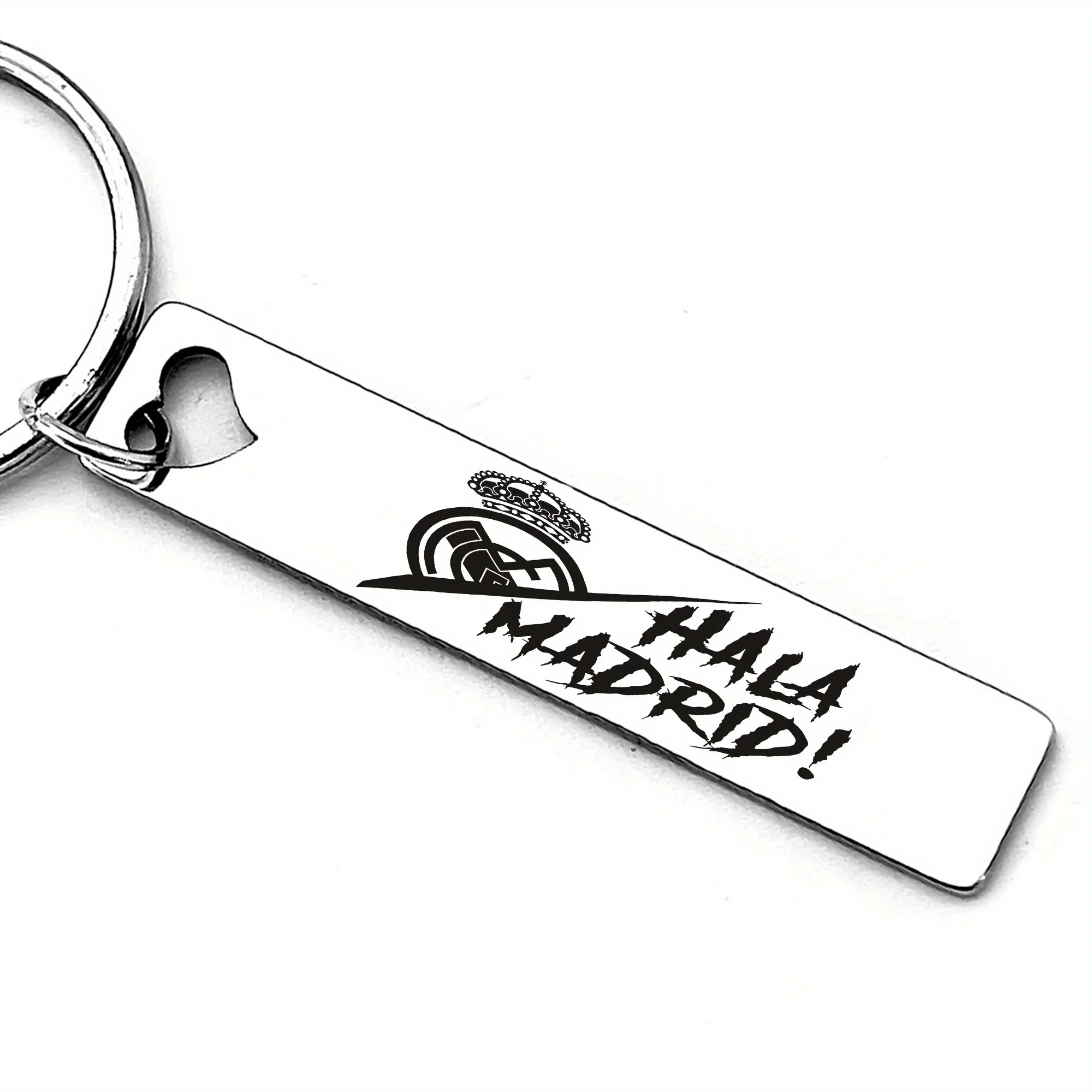 هالا مدريد! نادي كرة القدم في إسبانيا، سلسلة مفاتيح أنيقة مخصصة من الفولاذ المقاوم للصدأ، نمط رياضي. هدية مثالية لـ "Meilingge" #1