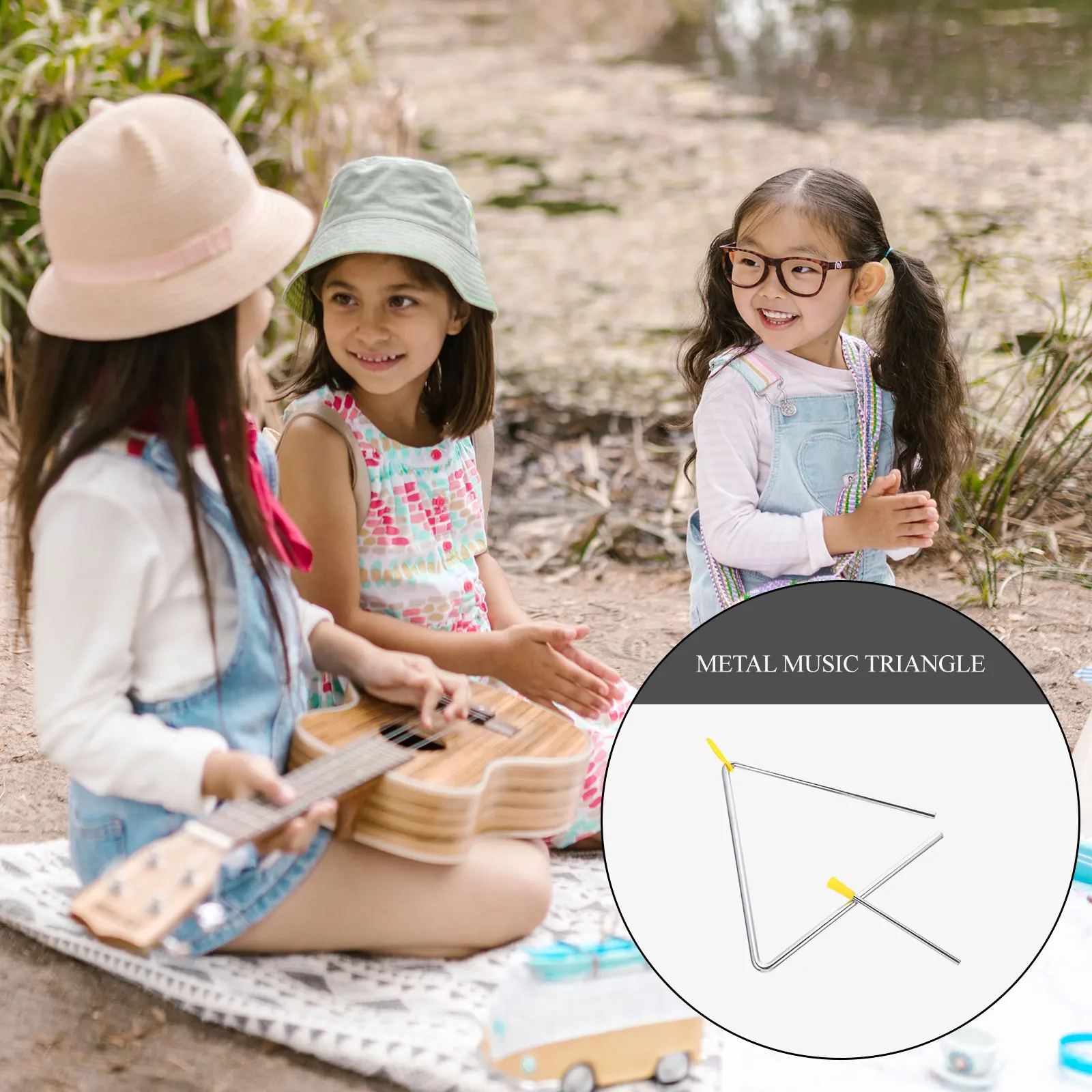 

Metal Music Triangle Instruments for Kids Bright Sound Portable Percussion Kindergarten Toys Educational Playthings Triangle