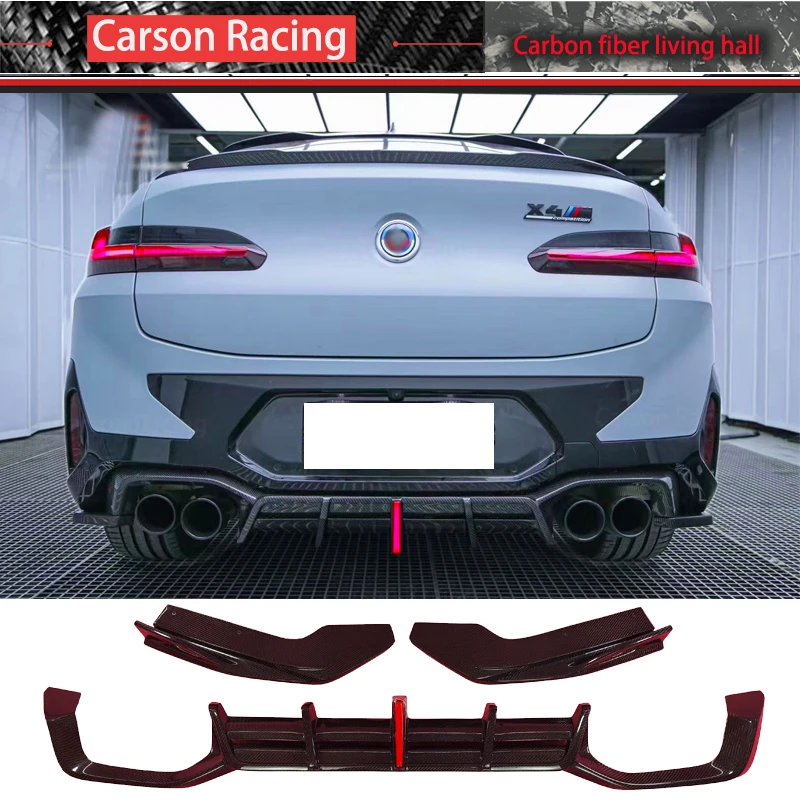 For The 2019 -2023 New BMW X4M F98 Real Carbon Fiber Forge Carbon Fiber Rear Lip Diffuse