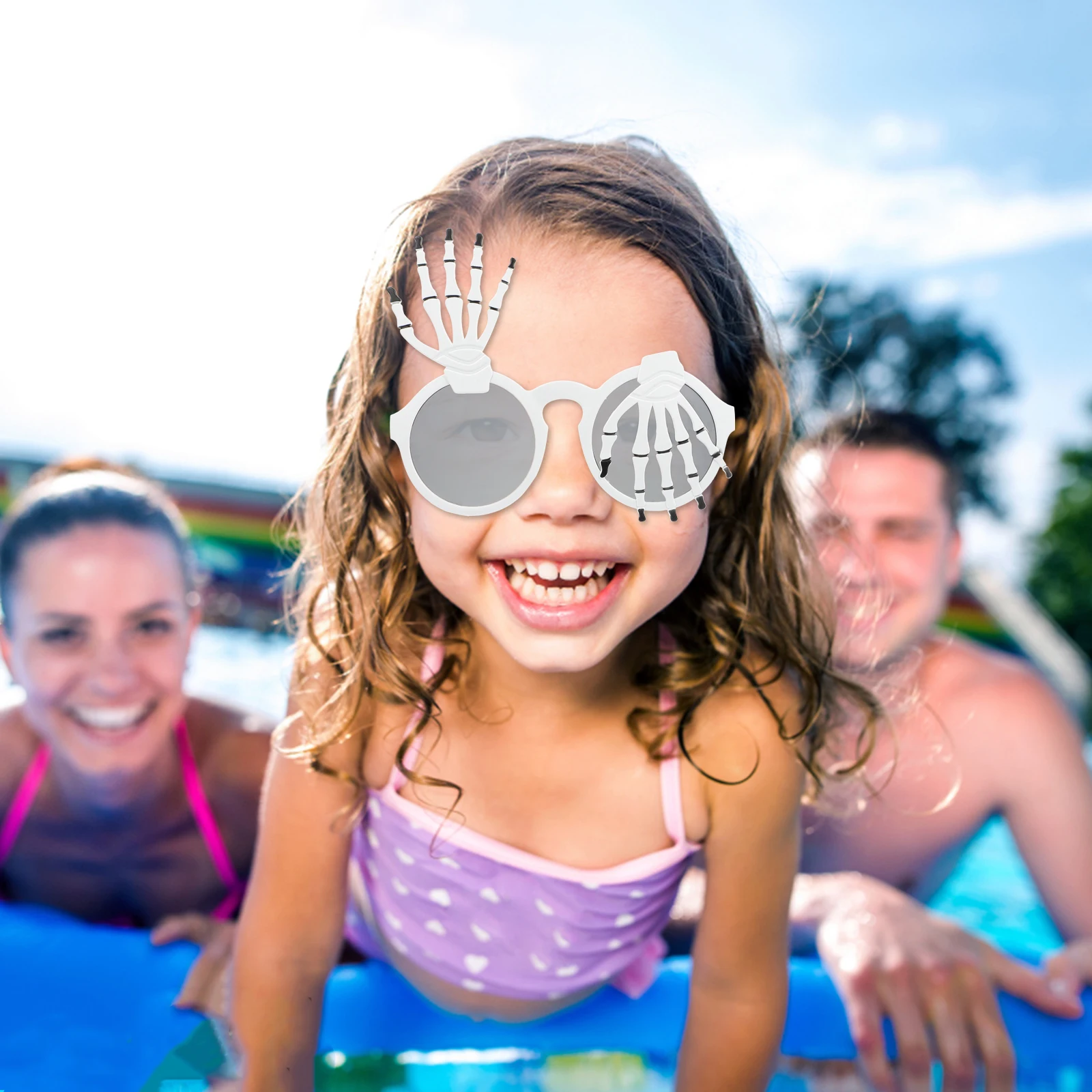 

4pcs Funny Glasses Halloween Decorations Ghost Claw Shape Lightweight Comfortable Quirky Costume Party ABS Material Novelty