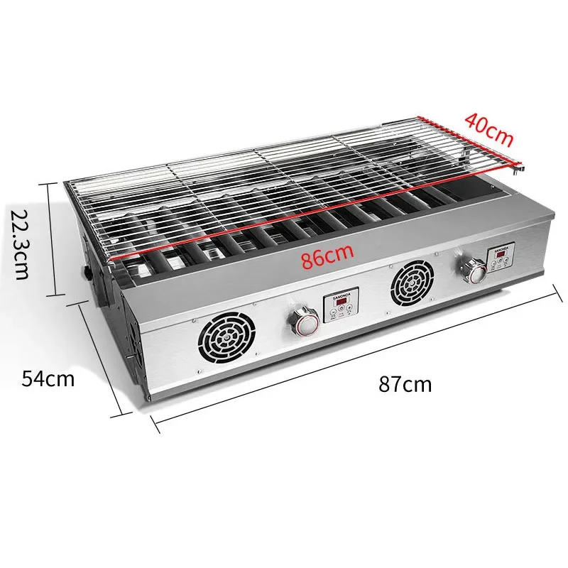 Gas Black King Kong Fierce Fire Oven Ten-head Oven Tin Foil Sixty-one Barbecue Oven Adjustable Fire Skewer