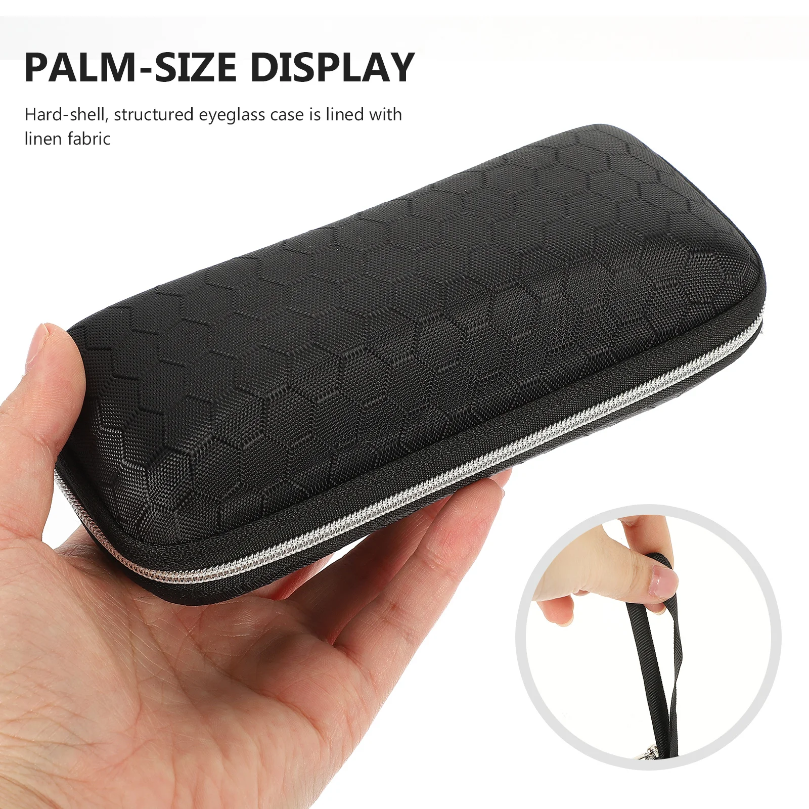 

Eyeglasses Case Blue Honeycomb Eva Glasses Box Lightweight Durable Zipper For Kids Adults Sunglasses Protector Eyewear Storage