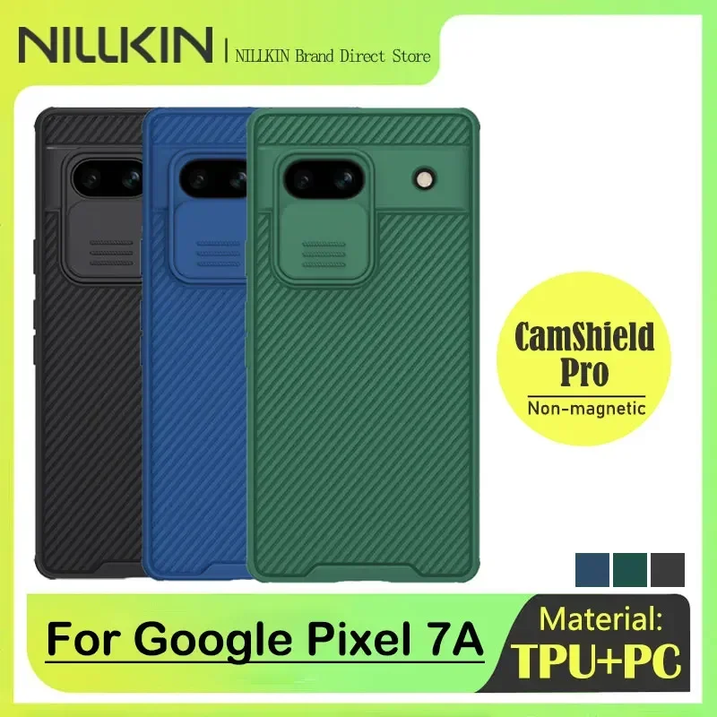 Funda NILLKIN para Google Pixel 7A, Pixel 7 Pro, lente de cámara deslizante, protección de privacidad, PC + TPU, carcasa negra anticaída