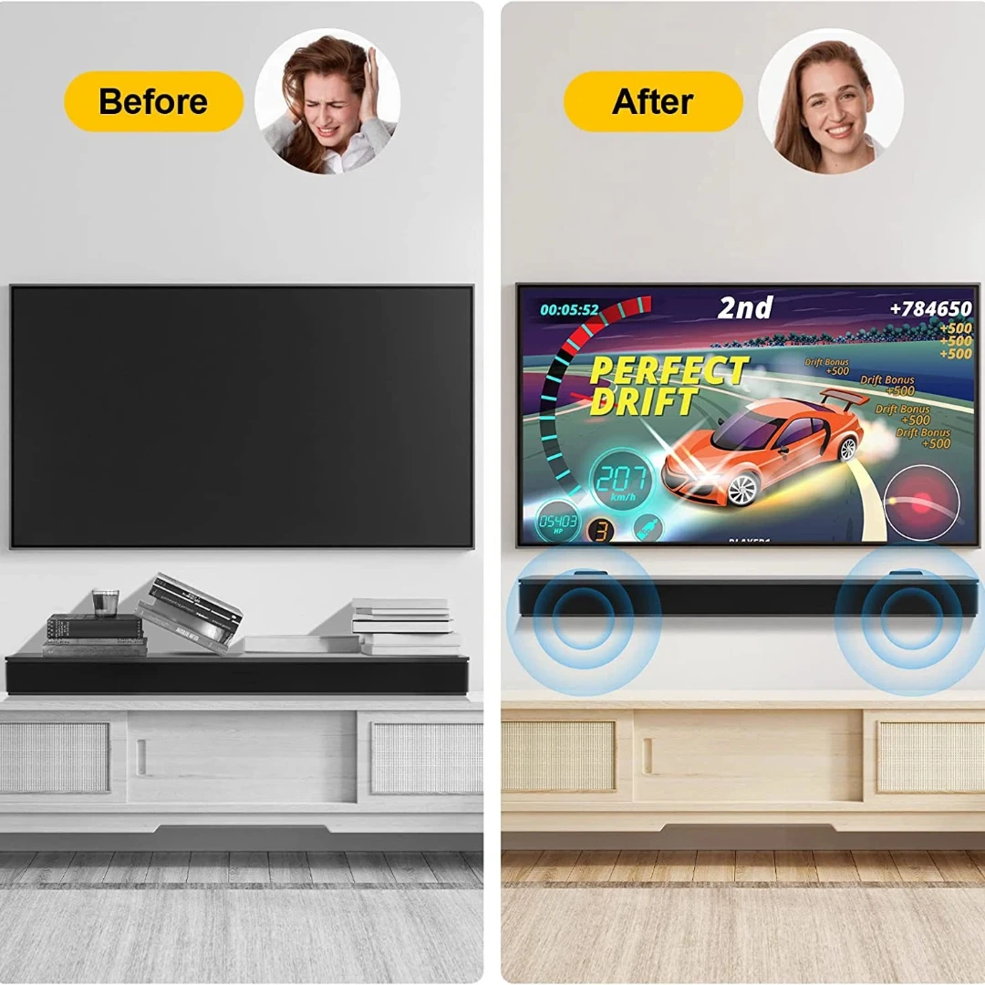 Soundbar Wall Mount Bracket Sound Bar Mount Under TV Universal Soundbar Wall Mount Bracket Floating Wall Shelf Hold Up to 30 Lbs