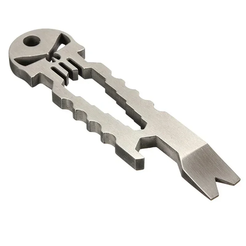 Acciaio inossidabile Tactical EDC Portable Pocket Multi-tool Skull Crowbar portachiavi Mini apribottiglie chiave strumento multifunzionale