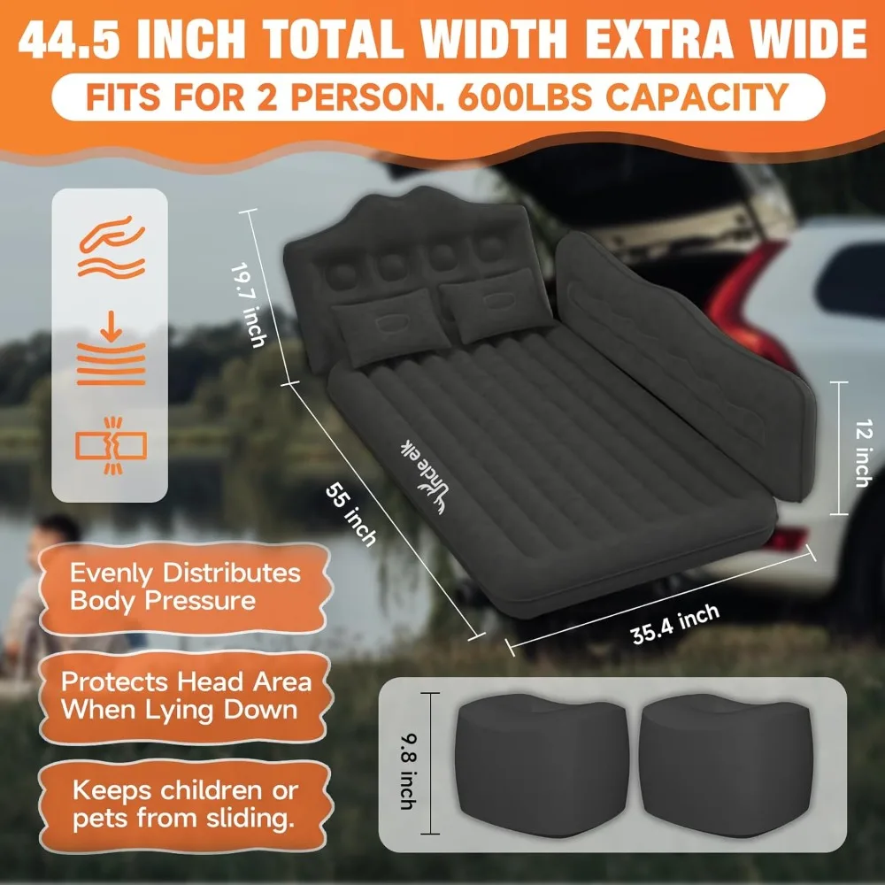 Car Air Mattress Bed: Inflatable Back Seat Air Mattress for SUV, Thick Camping Sleeping Pads with Pillows Air Pumps