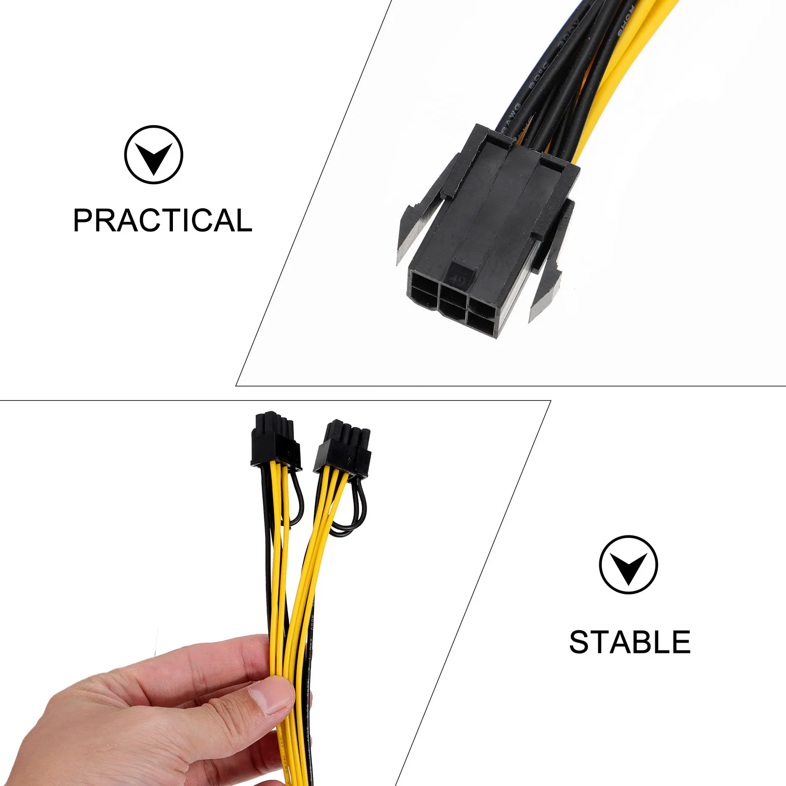 

10 PCS Cable Graphics Card Extension Cord Splitter Oxygen-free Copper