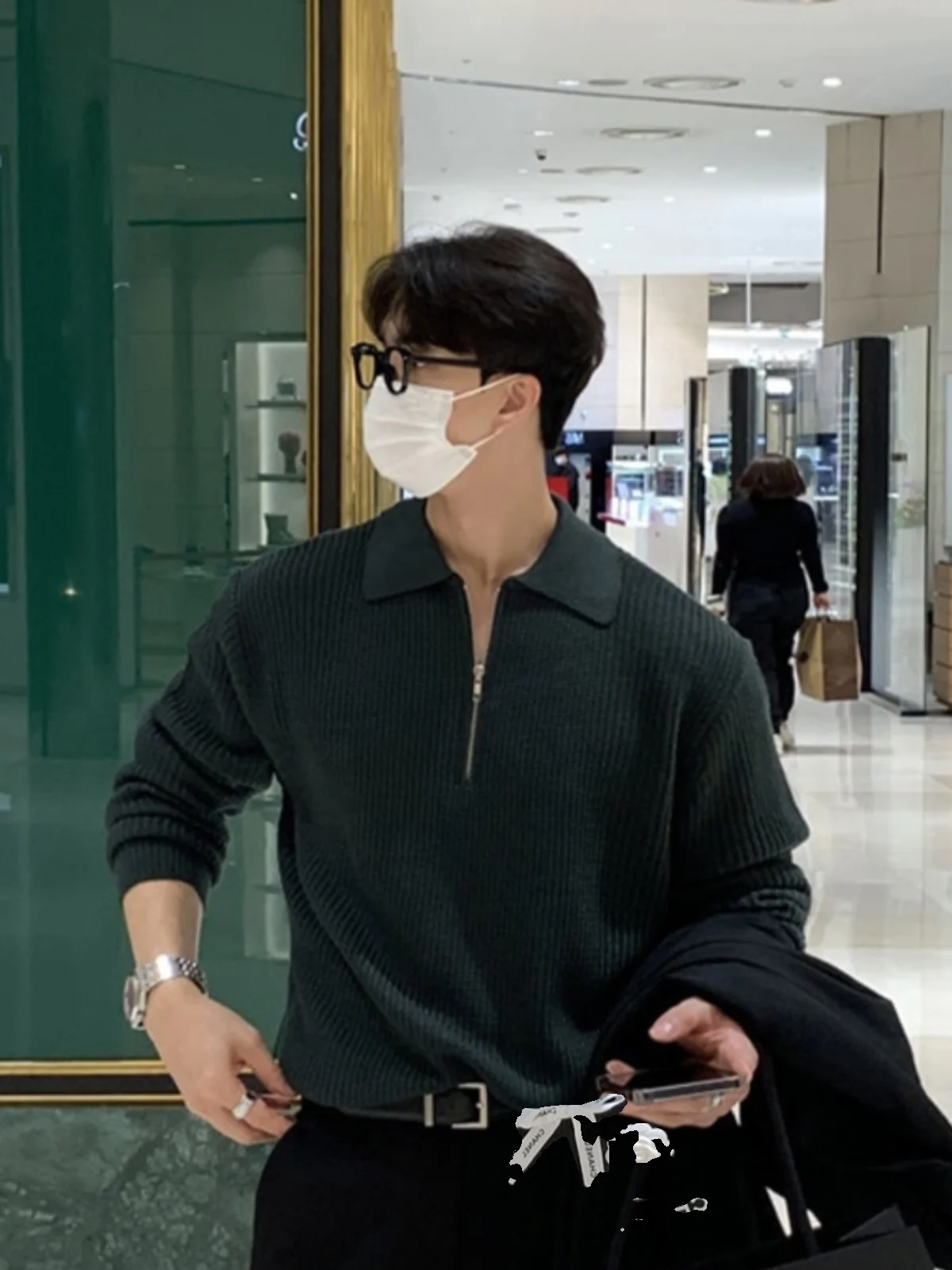 

Осенне-зимний мужской вязаный свитер свободного кроя с отложным воротником в американском стиле, повседневный, с длинным рукавом