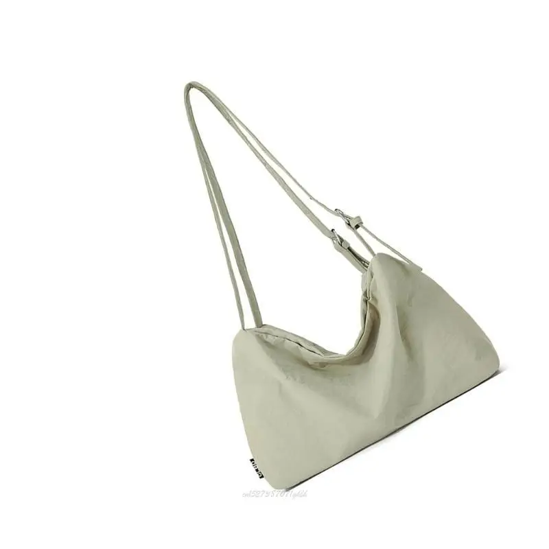 X5XA Multipurpose Textured Canvas Shoulder Bag Generous Storage Space Korean Aesthetic Underarm Purse Work Handbag