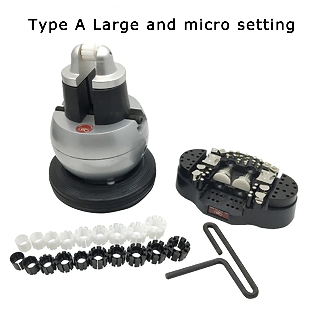 Jewelry Microscope Base,GOOD Inlaid Stone Base Microscope Ball Metal Mosaic Carved Fixed Clamp Functional Tool