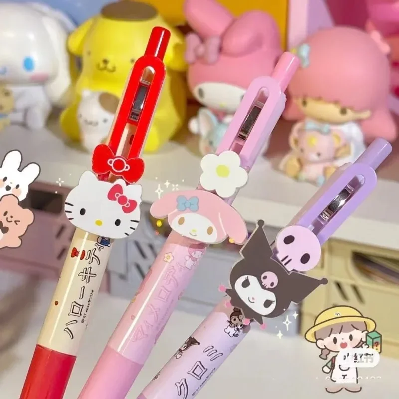 Sanrio Hello Kitty My Melody Cinnamoroll Kuromi Purin Pochacco Cartoon Replacement Pen 0.5 Black Water Pen School Supplies Cute