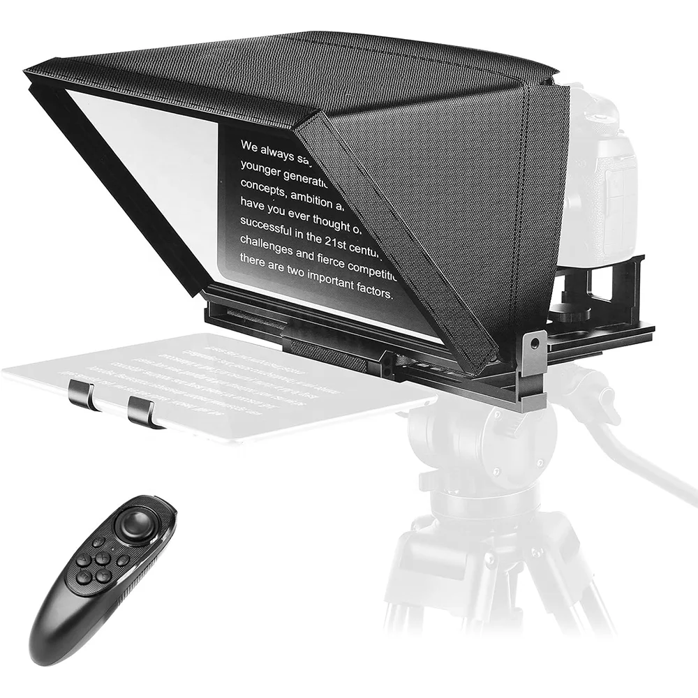 

All Metal Portable Teleprompter Remote Control Prompter For Tablet/DSLR Camera Video Recording Live Streaming