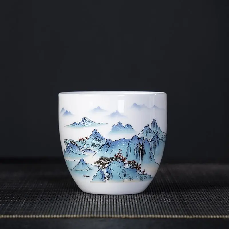 Chinese Ceramic Teacup, Small Wine Cup, Upscale Gift, Exquisite Translucent White Jade Porcelain Tea Bowl, Teaware