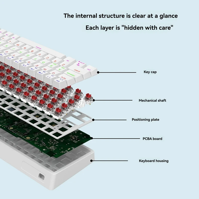 68 مفتاح لوحة المفاتيح الميكانيكية USB السلكية RGB الخلفية LED الأحمر التبديل لوحة المفاتيح لعبة الكمبيوتر المحمول مكتب #6