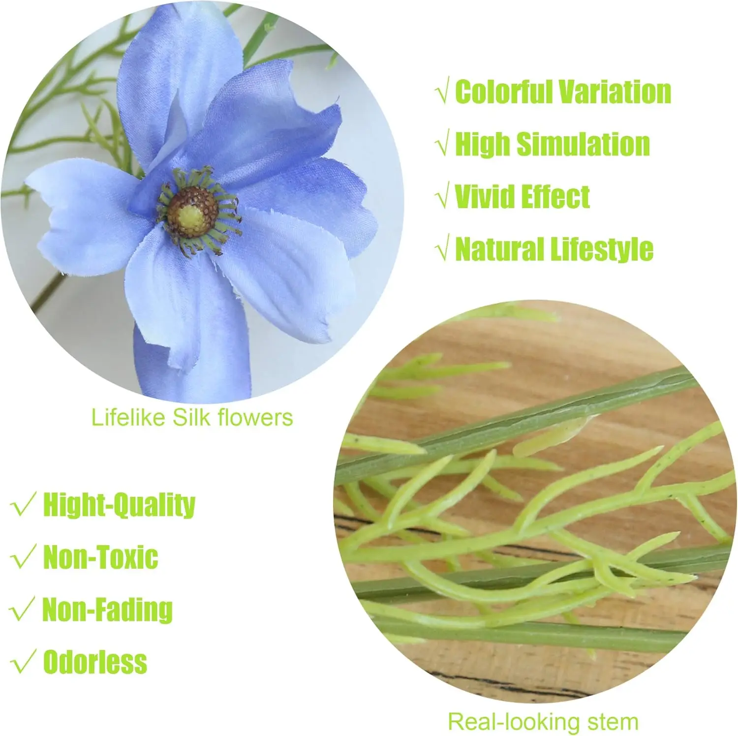 

cn- Artificial Wild Flower 6pcs Long Coreopsis for Wedding Bridal DIY Bouquet Centerpieces(White) Orchids White roses Floral