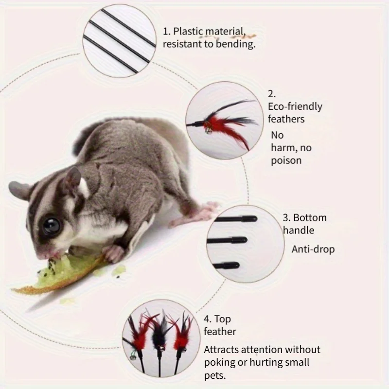 Feder-Teaser-Zauberstab mit Glocke, lustiger Zauberstab, interaktives Spiel, Katzenspielzeug, Heimtierbedarf, zufälliger Farbversand.