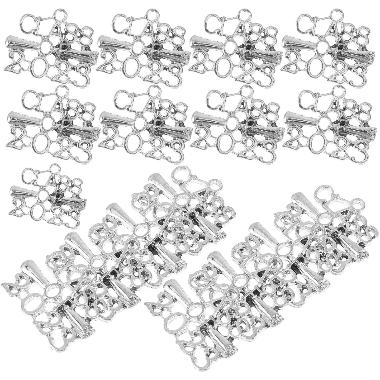 

20pcs Metal Class Of 2023 Grad Charms Jewelry Pendant Hollow Diy Keychain Necklace Decorative Pendant Charm Lightweight Durable