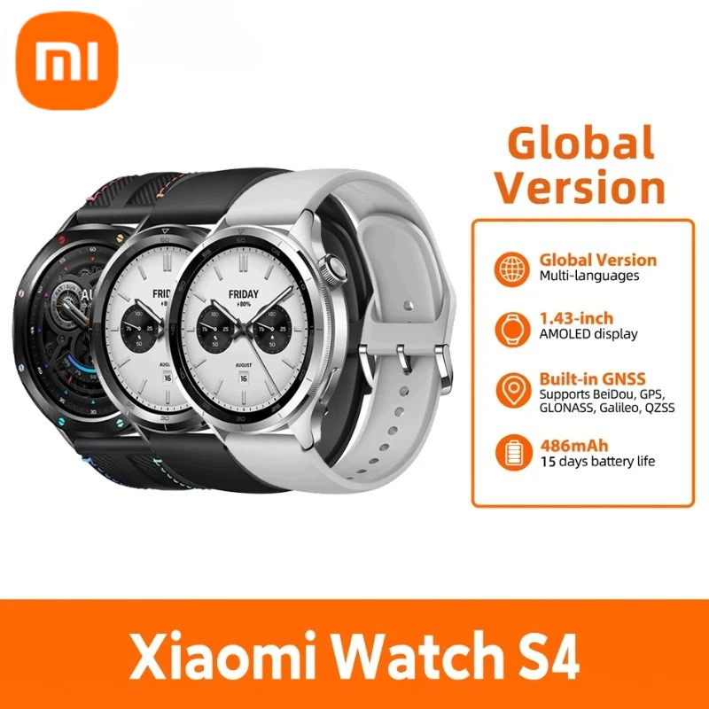 

Xiaomi Watch S4 Global Version 1.43'' AMOLED Display NFC Bluetooth Calling 150+ Sports Mode GNSS 486mAh Battery Mi Smartwatch