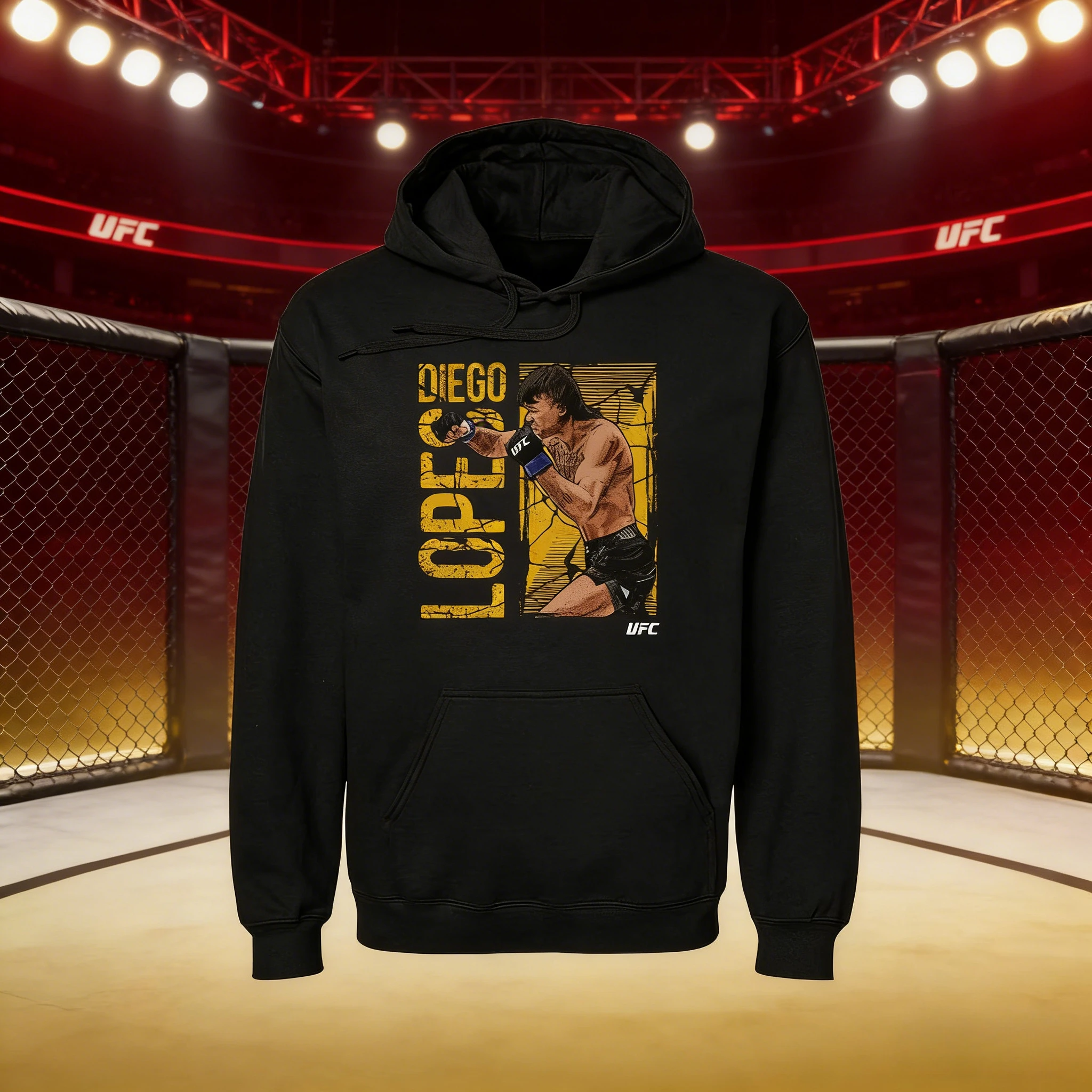 2026 Autumn/winter UFC Diego Lopes Combat Graphic Hoodie Female Fashion Loose Casual Cotton Warm Sweatshirt Unisex Coat