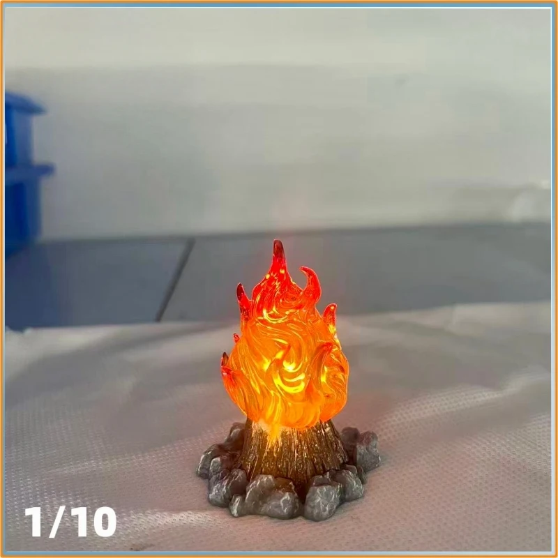 

Масштабная серия 1/10, аниме-фигурка, модель, светящийся декор, миниатюрный орнамент, смола, модель костра, костра, игрушка в подарок