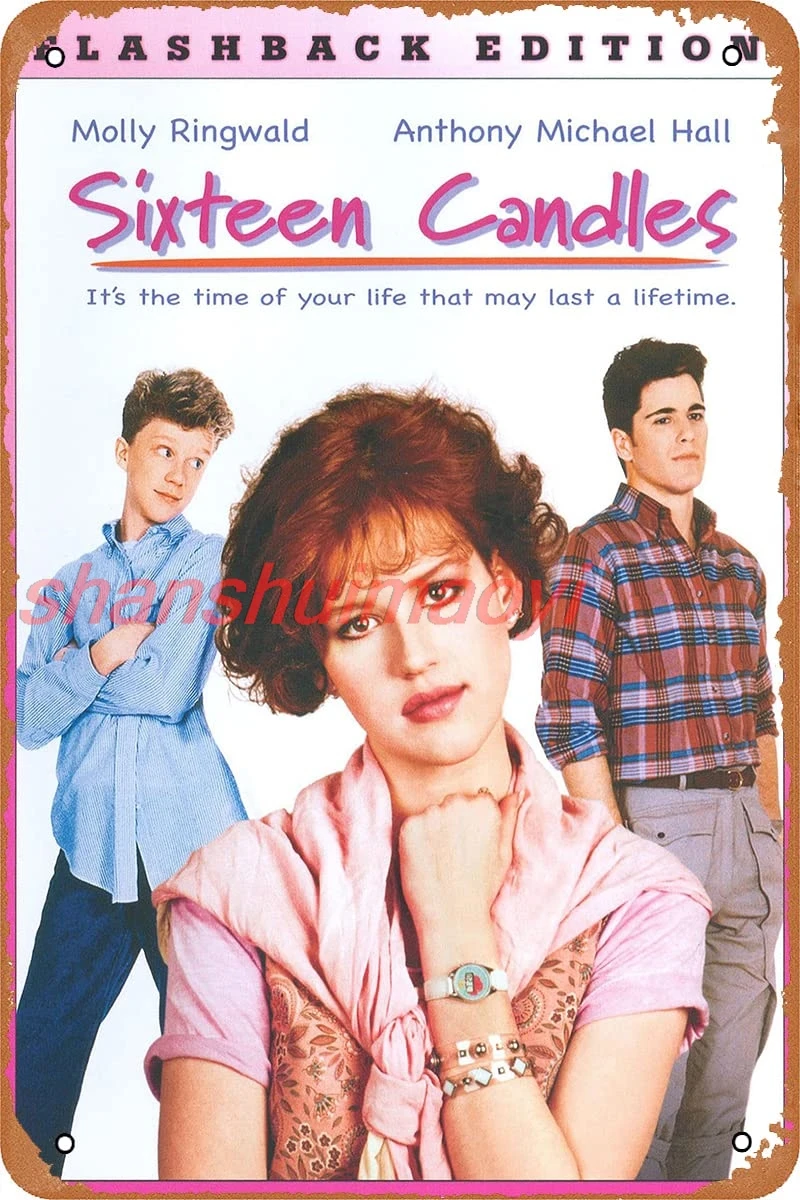 LAQI&NDS Retro Metal Sign Sixteen Candles Movie Poster for Cafe Bar Office Hotel Bedroom Home Wall Decor Vintage TIN Sig SHANSUI