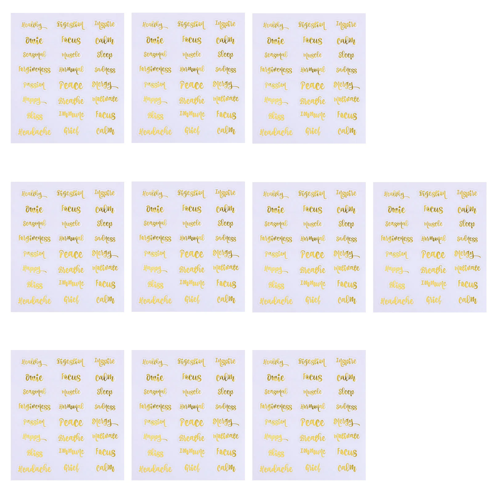 10 Sheets Essential Oil Bottle Stickers Spray Labels Perfume Aromatherapy Containers Applique Markers Decal Pvc