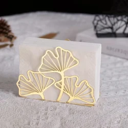 1pc Metal Ginkgo Leaf Napkin Holder Tissue Holder For Restaurant Hotel Cafe Dining Table Vertical Square Towel Paper Holder Base