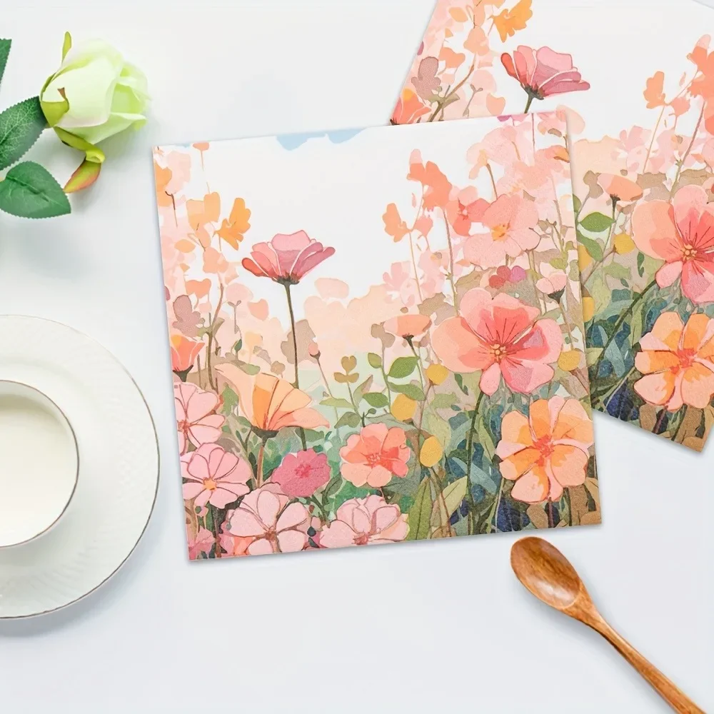 Tovaglioli usa e getta botanici rosa da 40 pezzi Tovagliette di carta per feste di matrimonio per decorazioni per eventi di vacanze di compleanno Impostazione del tavolo da pranzo
