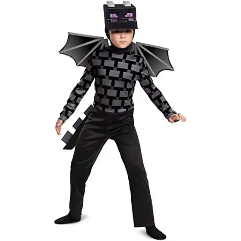 

Child Game Diamond Armor Theme Cosplay Character Classical Dragon Costume Jumpsuit Halloween Kid with Wings Hat