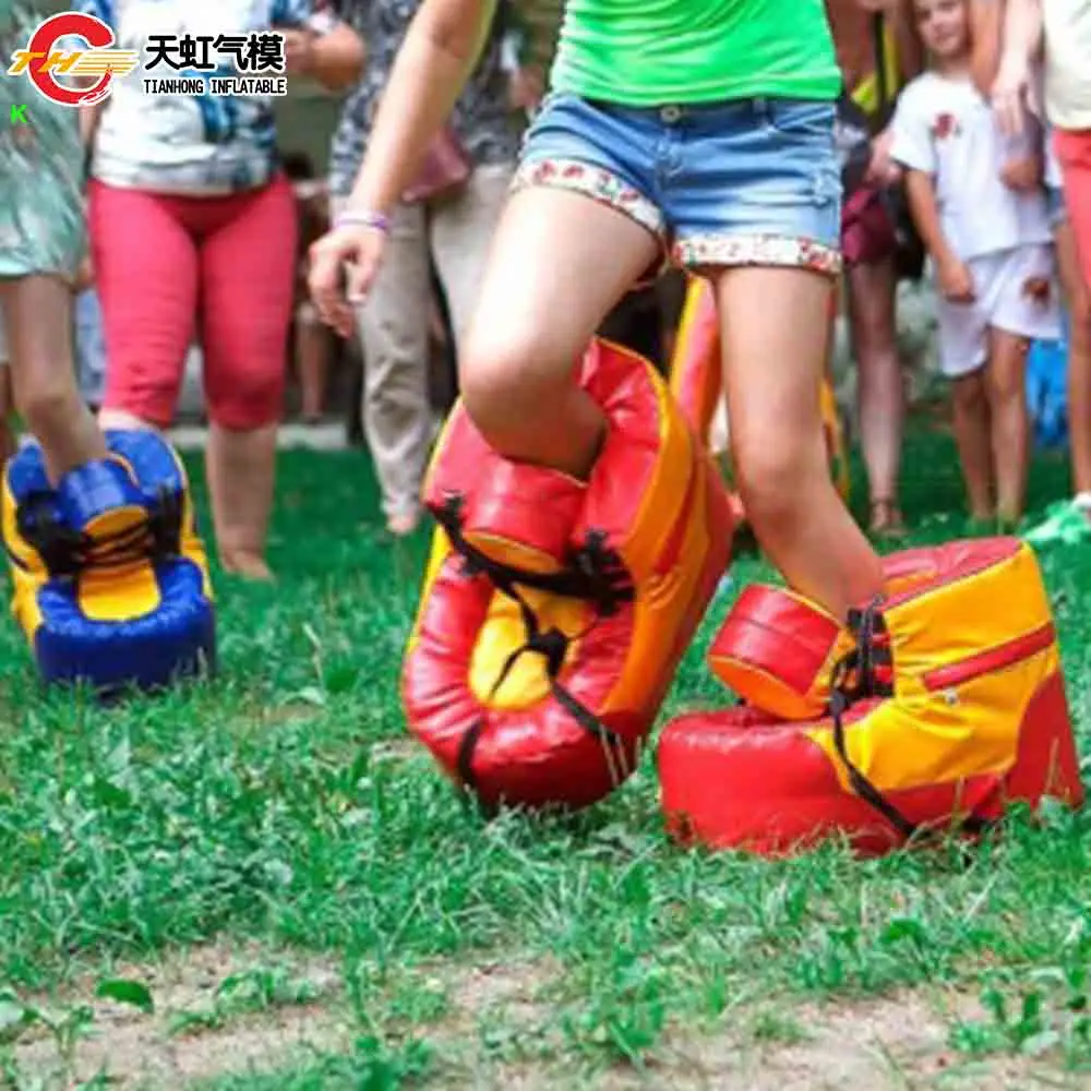 Fast Shipping Giant Boots for Children and Adults Outdoor Team Building Inflatable Speed Shoes Obstacle Games