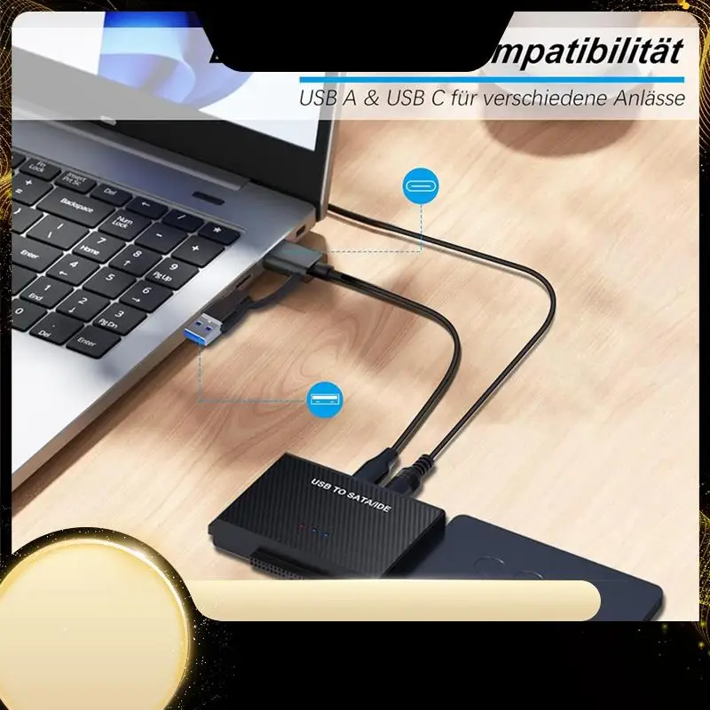

Адаптер SATA Адаптер USB 3.2 и IDE, адаптер жесткого диска SATA USB для 2,5-дюймового и 3,5-дюймового жесткого диска SATA и IDE HDD, вилка европейского стандарта