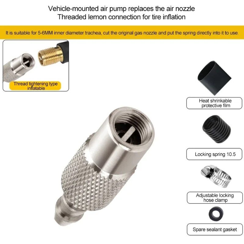 6.5mm Air Line Hose Compressor Fitting Connector Metal Nozzle for Pneumatic Tools Quick Release Connector