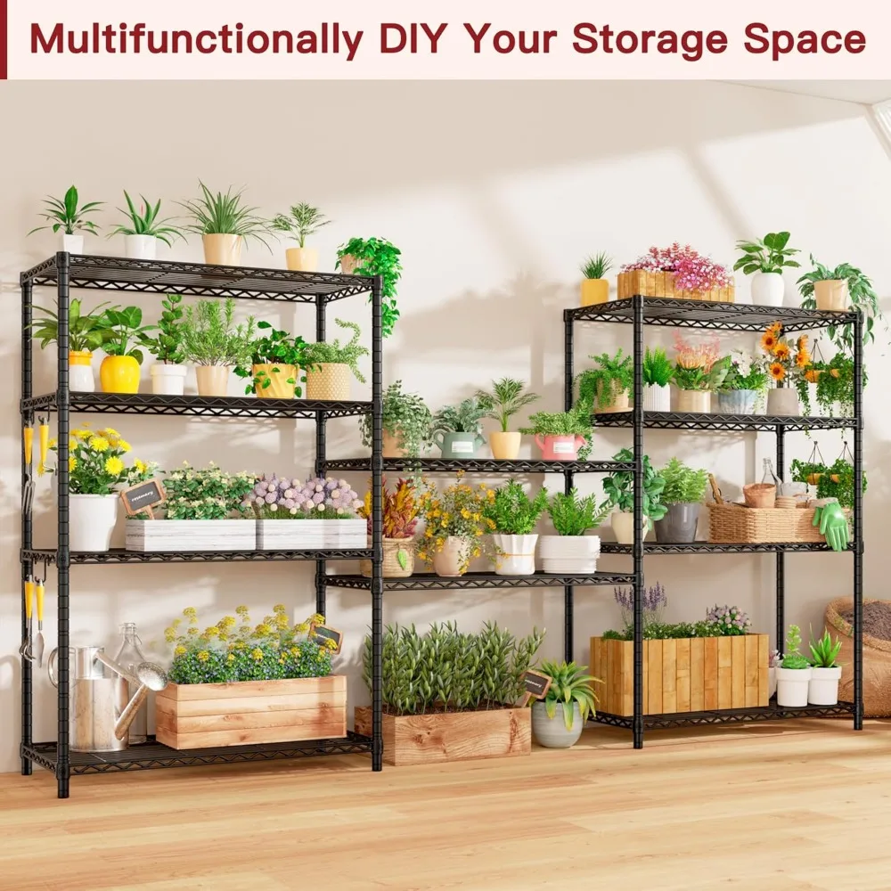 أرفف تخزين معدنية معتمدة من 5 طبقات قابلة للتعديل وشديدة التحمل من NSF للمرآب والأدوات والتنظيم #6