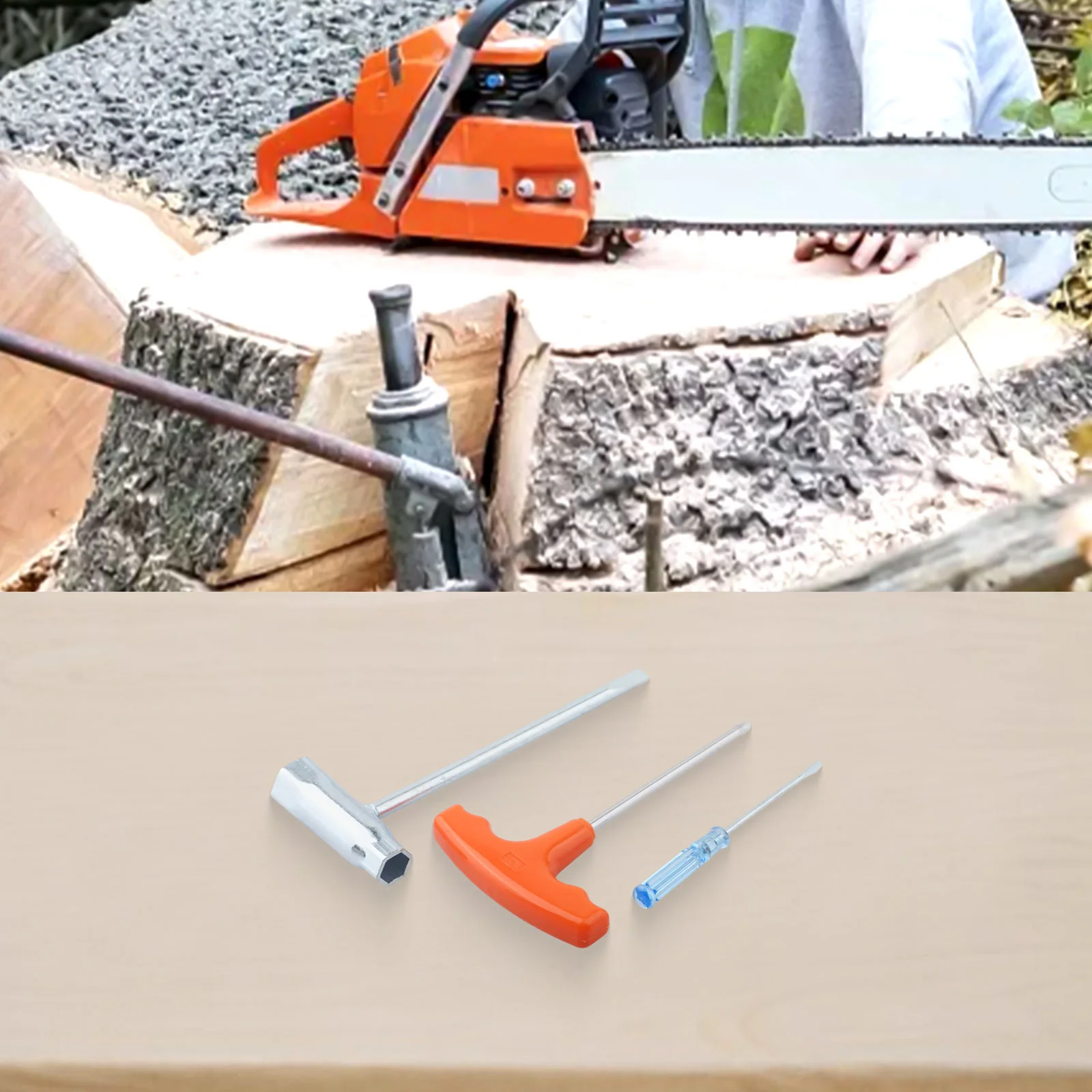 Maintenance Tools Chain Saw Accessories On-the-go Repairs As Shown 3pcs Chain Saw Tool Set Maintenance Tools Compact Design