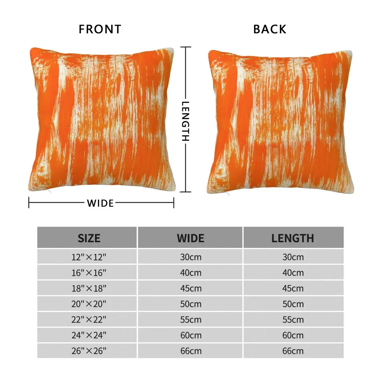 Orange Paint Brush Square Pillowcase Polyester Linen Velvet Creative Zip Decor Pillow Case Sofa Seater Cushion Cover 18