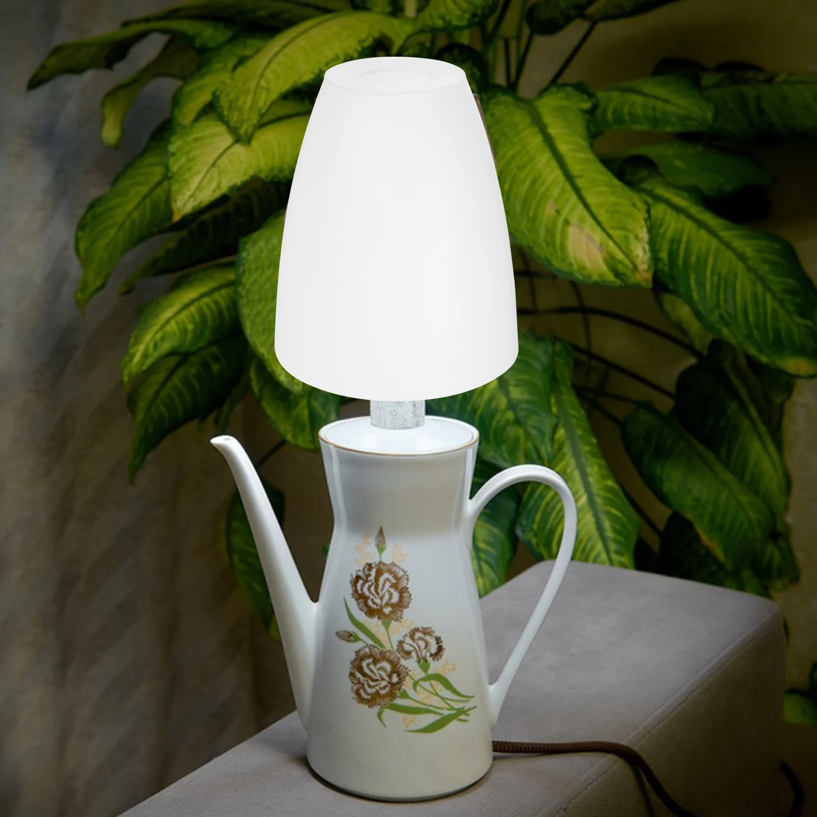 

Flat Head Plastic Lamp Shade Cover Durable Lampshade Replacement for Desk Table Wall Lamps Universal Home Light Shade