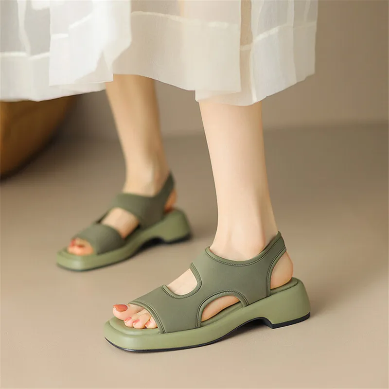 New Summer Sandals Women Shoes Open Toe Chunky Heels Sandals for Women Handmade Fashion Platform Sandals Shoes Zapatos De Mujer